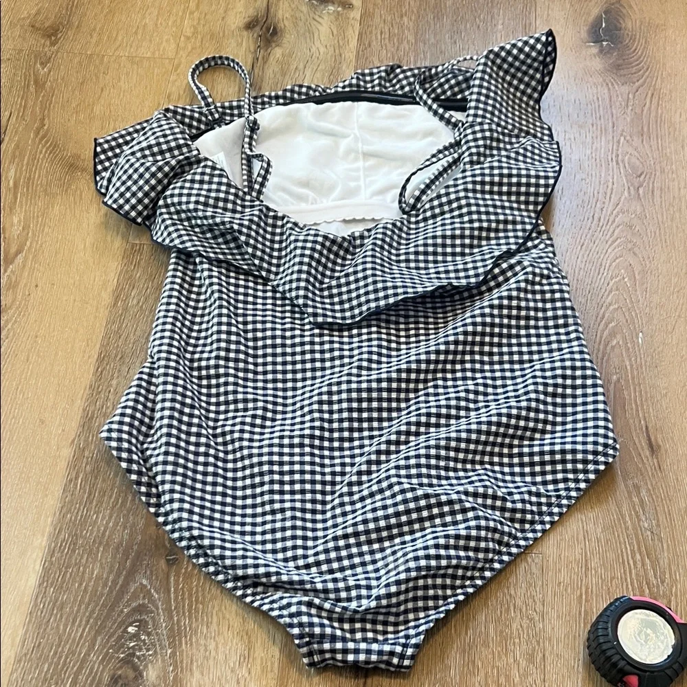 Navy and White Gingham Swimsuit Kona Sol Medium